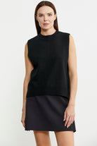 Arkası Açık Bağlamalı Yünlü Triko Süveter - Siyah - Sementa