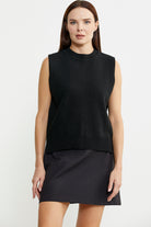 Arkası Açık Bağlamalı Yünlü Triko Süveter - Siyah - Sementa