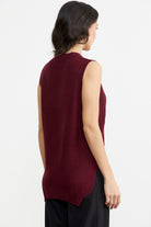 Arkası Uzun Motifli Triko Süveter - Bordo (5) Sementa