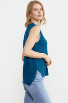 Arkası Uzun Motifli Triko Süveter - Koyu Turkuaz (3) Sementa