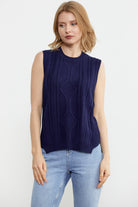 Arkası Uzun Motifli Triko Süveter - Lacivert (2) Sementa