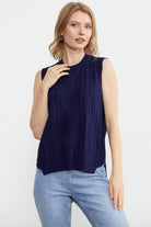 Arkası Uzun Motifli Triko Süveter - Lacivert (3) Sementa