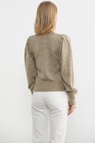 Balon Kol Basic Triko Hırka - Koyu Bej (5) Sementa