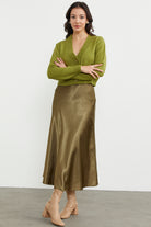 Basic Düğmeli Kısa Triko Hırka - Yeşil (3) Sementa