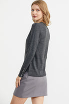 Basic Sıfır Yaka Triko Kazak - Antrasit (3) Sementa