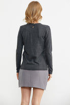 Basic Sıfır Yaka Triko Kazak - Antrasit (4) Sementa