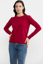 Basic Sıfır Yaka Triko Kazak - Kırmızı (3) Sementa