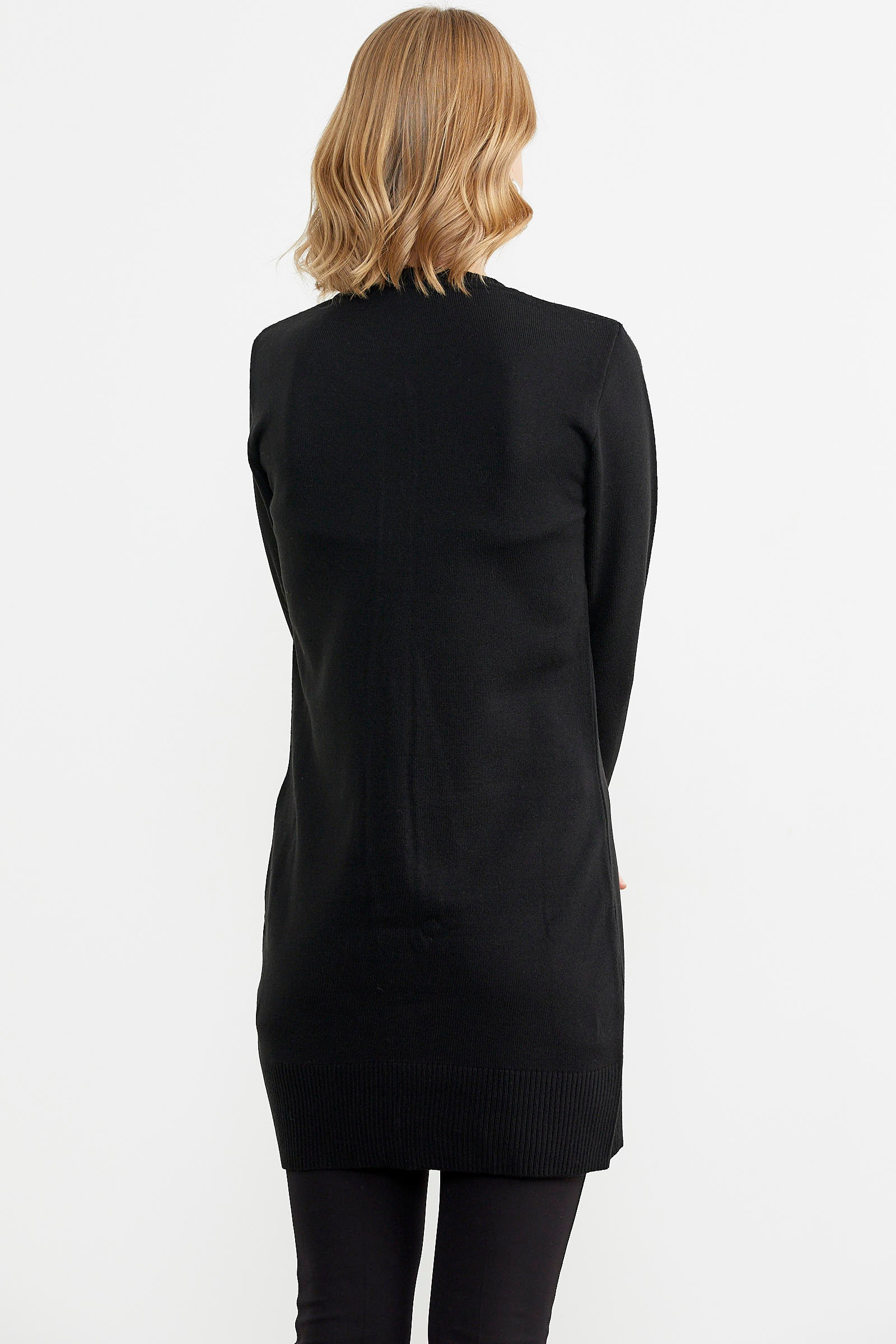 Basic Uzun Düğmeli Triko Hırka - Siyah (5) Sementa