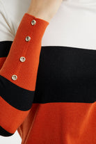 Blok Çizgili Yarım Balıkçı Triko Kazak - Siyah - Sementa