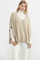 Bol Kesim V Yaka Triko Panço - Bej (5) Sementa