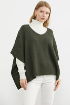 Bol Kesim V Yaka Triko Panço - Haki (1) Sementa