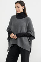 Bol Kesim V Yaka Triko Panço - Koyu Gri (4) Sementa