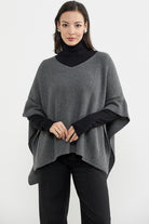 Bol Kesim V Yaka Triko Panço - Koyu Gri (1) Sementa