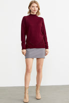 Boncuk Detaylı Triko Kazak - Bordo (1) Sementa