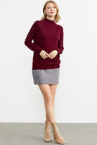 Boncuk Detaylı Triko Kazak - Bordo (3) Sementa