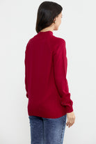 Boncuk Detaylı Triko Kazak - Kırmızı (5) Sementa