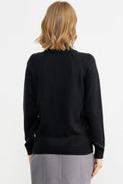 Boncuk Detaylı Triko Kazak - Siyah (6) Sementa