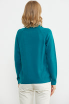 Boncuk Detaylı Triko Kazak - Turkuaz (5) Sementa