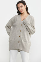 Büyük Beden Cepli Triko Hırka - Vizon (3) Sementa