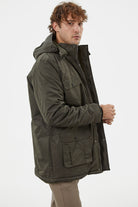 Büyük Beden İçi Pelüş Cepli Mont - Haki (4) Sementa