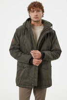 Büyük Beden İçi Pelüş Kapüşonlu Mont - Haki (1) Sementa