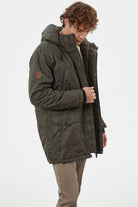 Büyük Beden İçi Pelüş Kapüşonlu Mont - Haki (3) Sementa