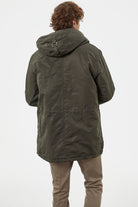 Büyük Beden İçi Pelüş Kapüşonlu Mont - Haki (7) Sementa
