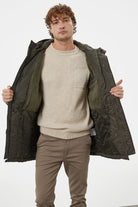 Büyük Beden İçi Pelüş Kapüşonlu Mont - Haki (4) Sementa