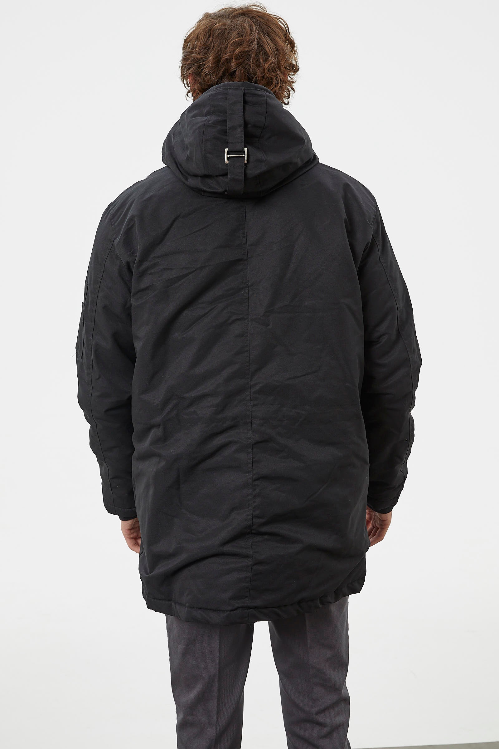 Büyük Beden İçi Pelüş Kapüşonlu Mont - Siyah (8) Sementa