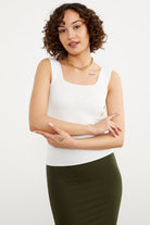 Büyük Beden Kalın Askılı Basic Triko Atlet - Beyaz (1) Sementa