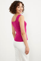 Büyük Beden Kalın Askılı Basic Triko Atlet - Fuşya (5) Sementa