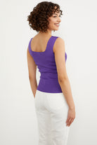 Büyük Beden Kalın Askılı Basic Triko Atlet - Mor (4) Sementa