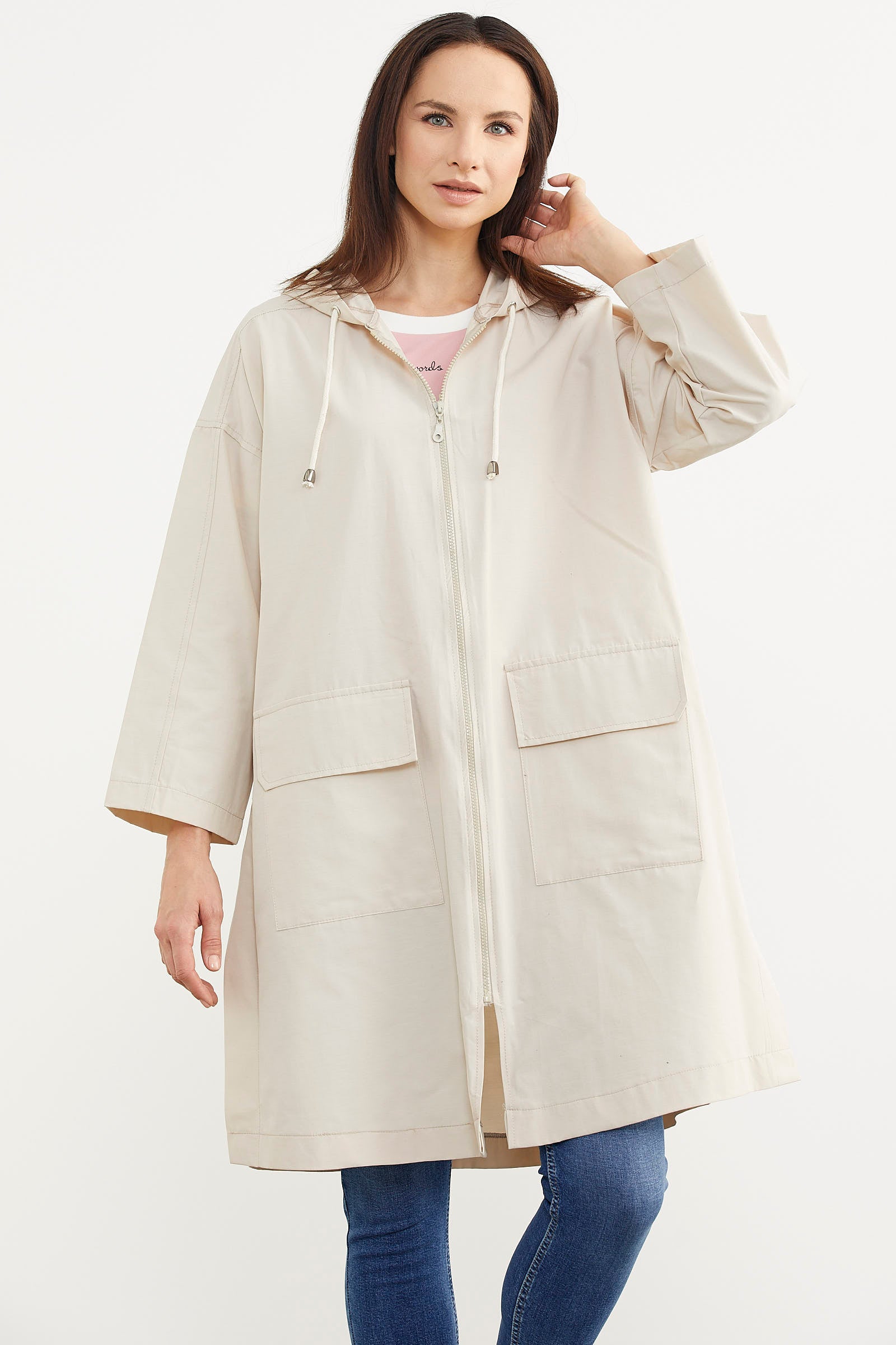 Plus size hooded trench coat best sale