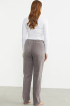 Cep Detaylı Düz Renk Polar Eşofman Altı - Gri - Sementa