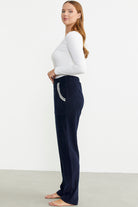 Cep Detaylı Düz Renk Polar Eşofman Altı - Lacivert - Sementa