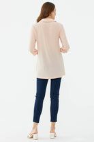 Cep Detaylı Krep Uzun Gömlek - Somon (5) Sementa