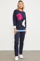 Cep Detaylı Renkli Eşofman Takım - Lacivert (1) Sementa