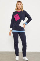 Cep Detaylı Renkli Eşofman Takım - Lacivert (2) Sementa