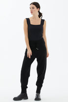 Cepli Bağcıklı Triko Pantolon - Siyah (3) Sementa