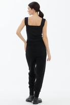 Cepli Bağcıklı Triko Pantolon - Siyah (4) Sementa