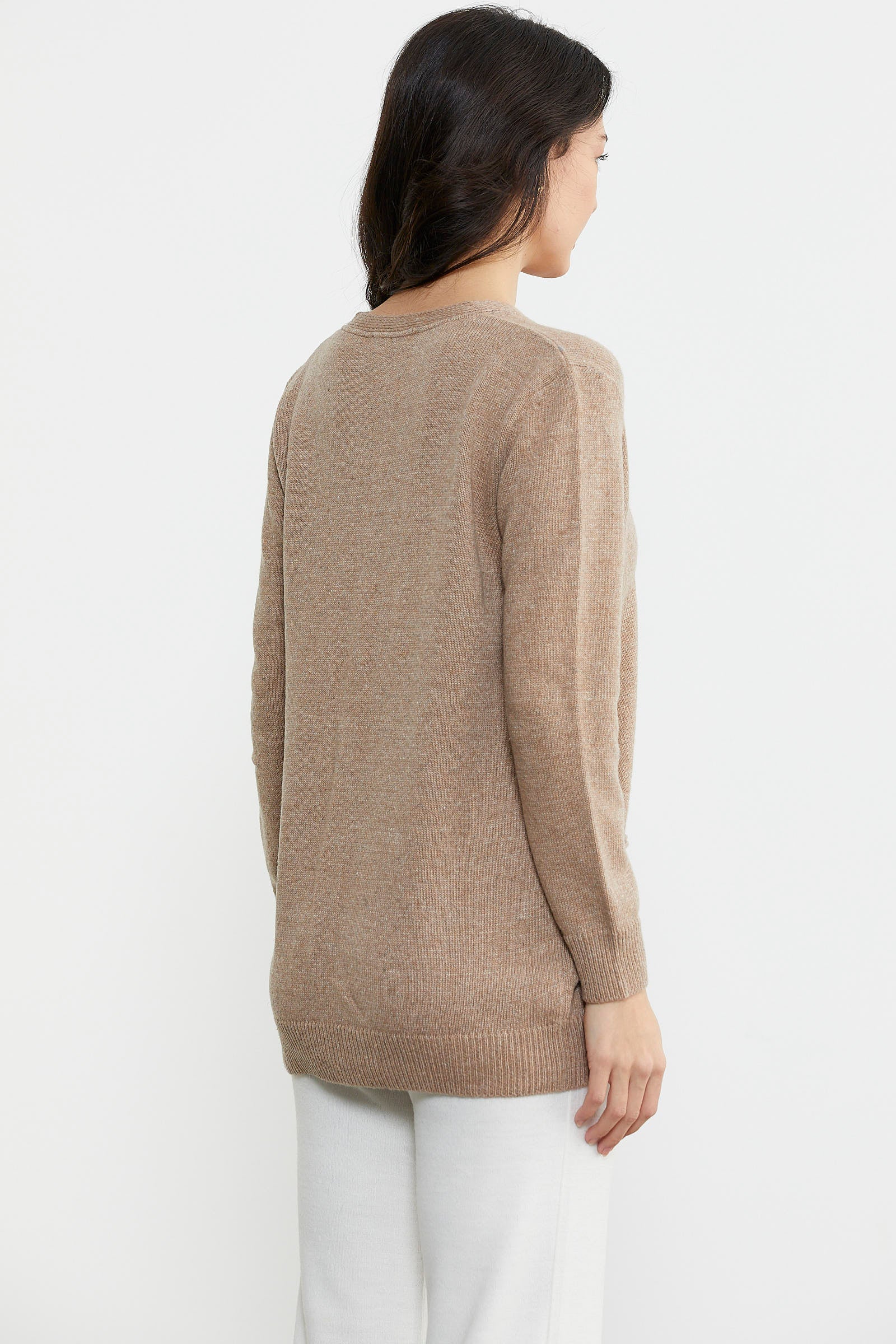 Cepli Basic Yünlü Triko Hırka - Koyu Bej (5) Sementa