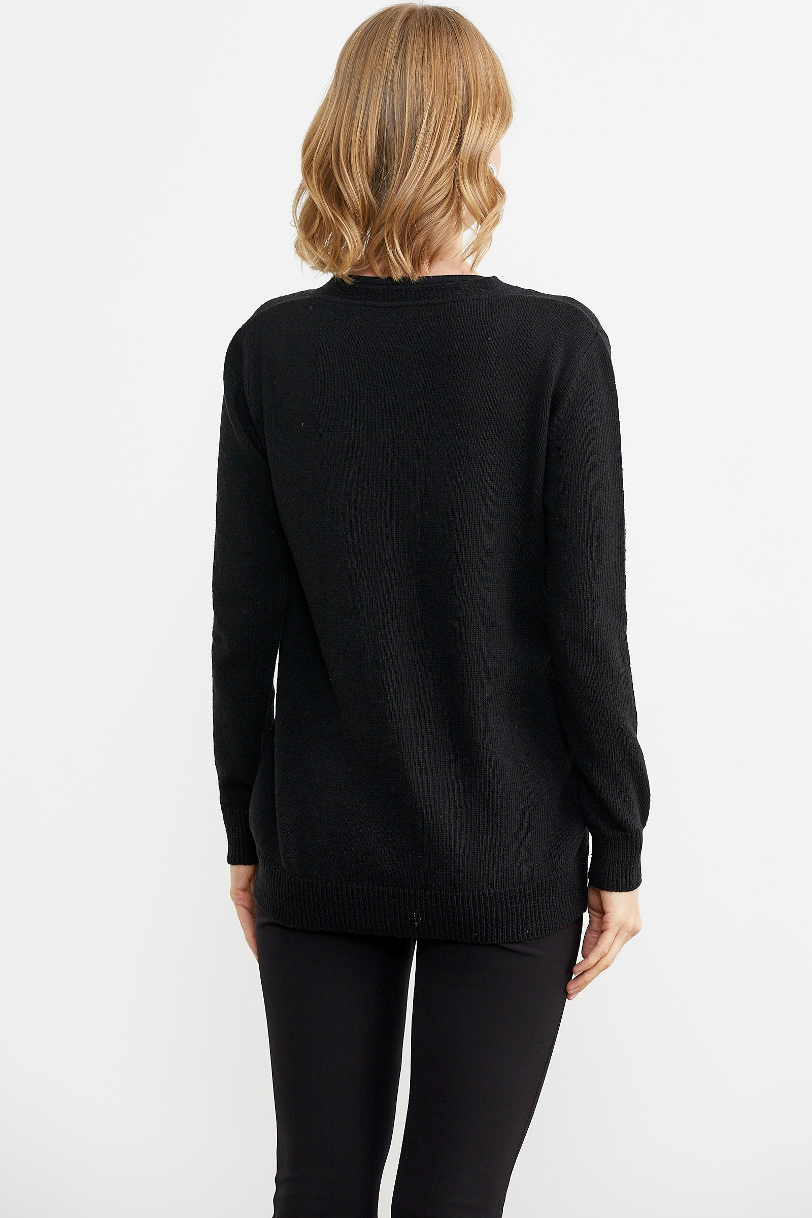 Cepli Basic Yünlü Triko Hırka - Siyah (4) Sementa