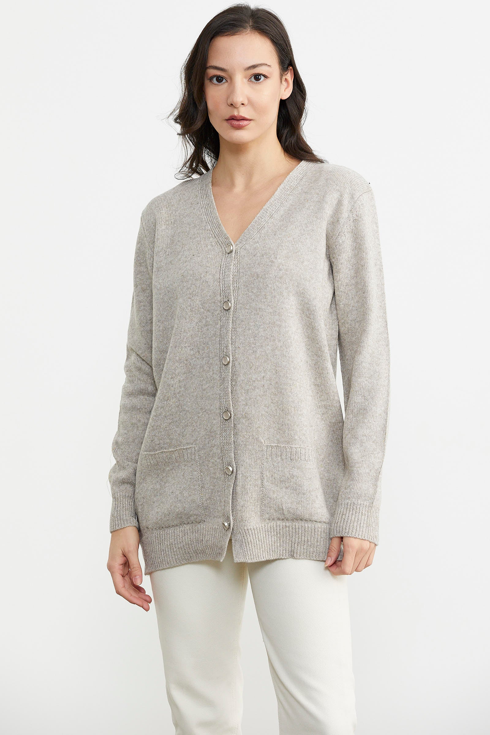 Cepli Basic Yünlü Triko Hırka - Vizon (1) Sementa