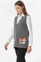 Cepli Fermuarlı Triko Yelek - Koyu Gri (4) Sementa