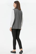 Cepli Fermuarlı Triko Yelek - Koyu Gri (5) Sementa