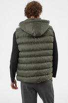 Çıkma Kapüşonlu Fermuarlı Şişme Yelek - Haki (7) Sementa