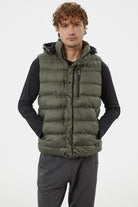 Çıkma Kapüşonlu Fermuarlı Şişme Yelek - Haki (5) Sementa