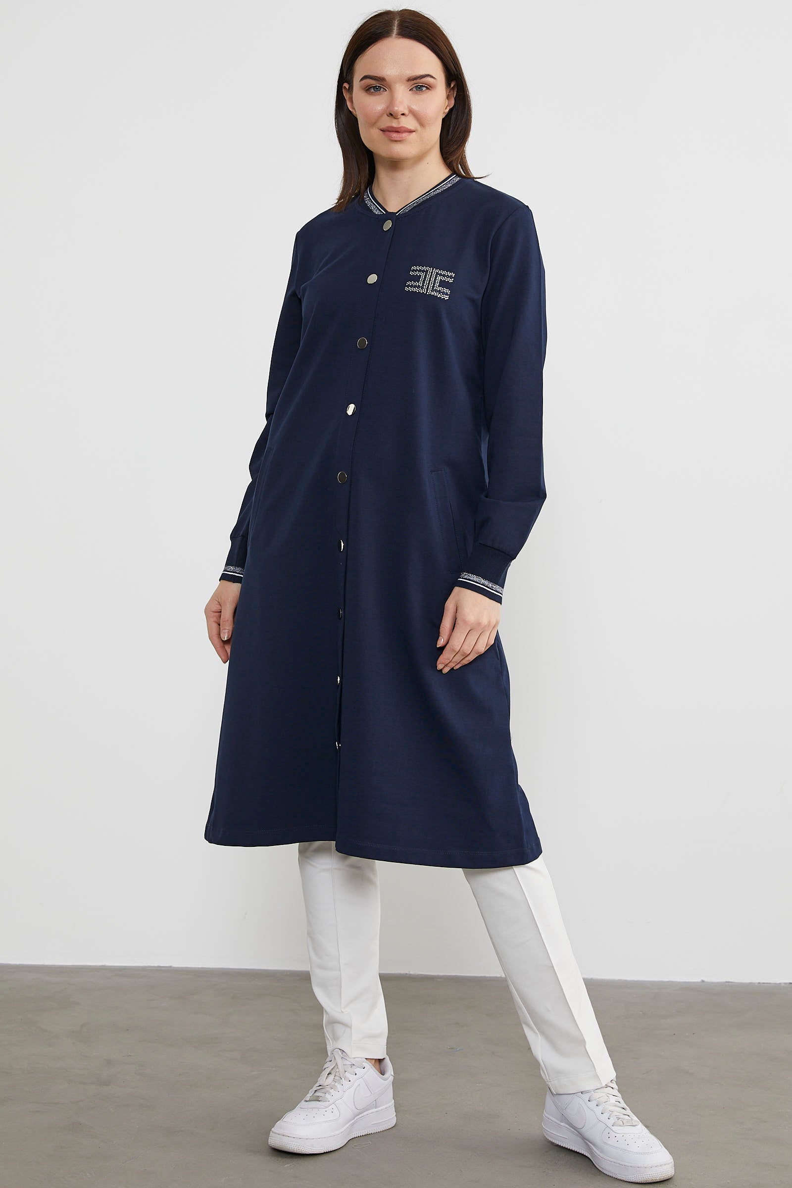 Çıtçıtlı Sıfır Yaka Kap - Lacivert (1) Sementa