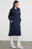 Çıtçıtlı Sıfır Yaka Kap - Lacivert (3) Sementa