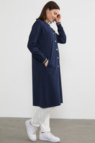 Çıtçıtlı Sıfır Yaka Kap - Lacivert (4) Sementa